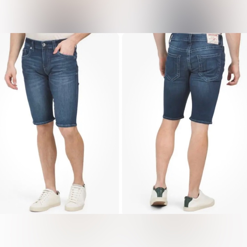 True Religion Men’s Rocco Relaxed Skinny denim shorts size 38 EUC